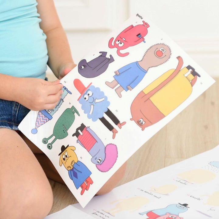 Enfant avec Affiche découverte et autocollants repositionnables Comment tu te sens ?