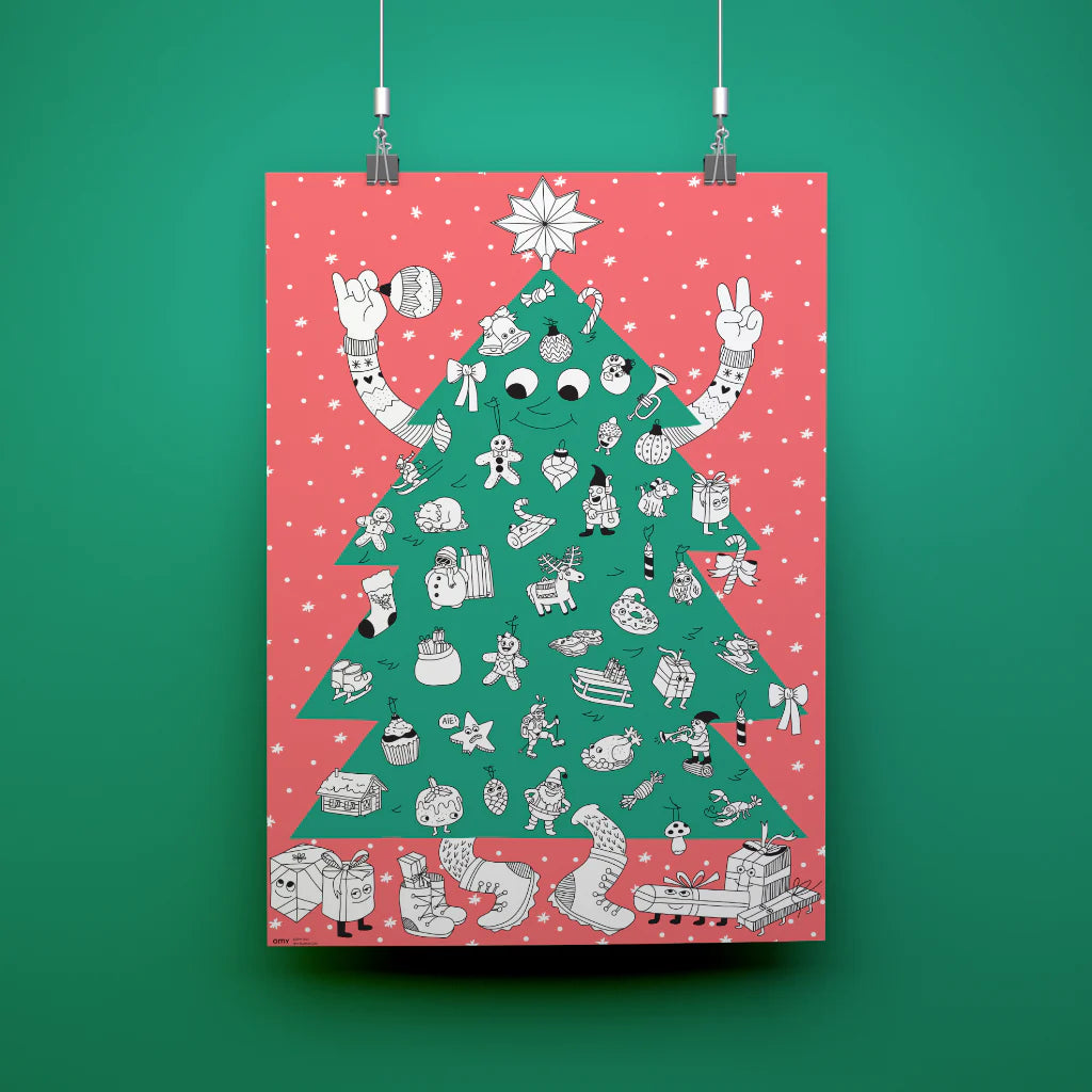 Affiche géante à colorier et à décorer Sapin géant