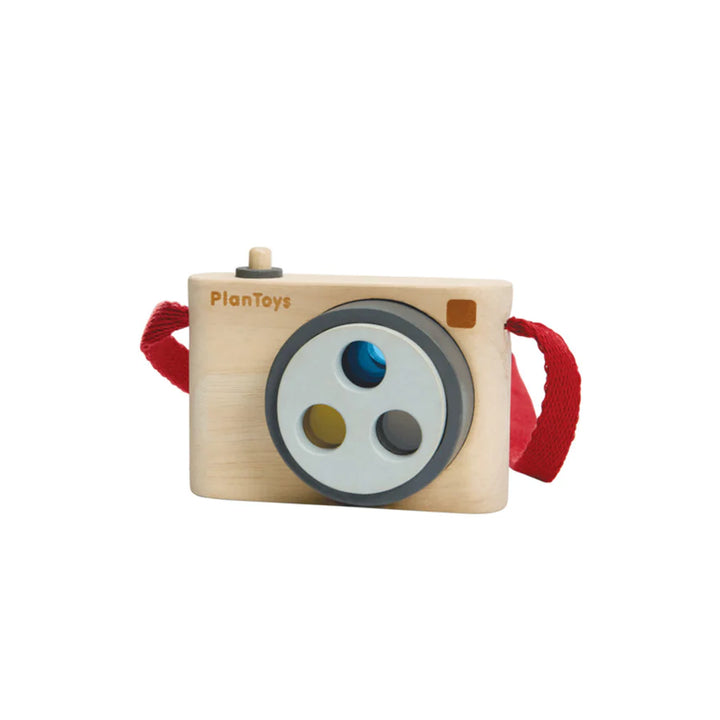 Appareil photo coloré en bois