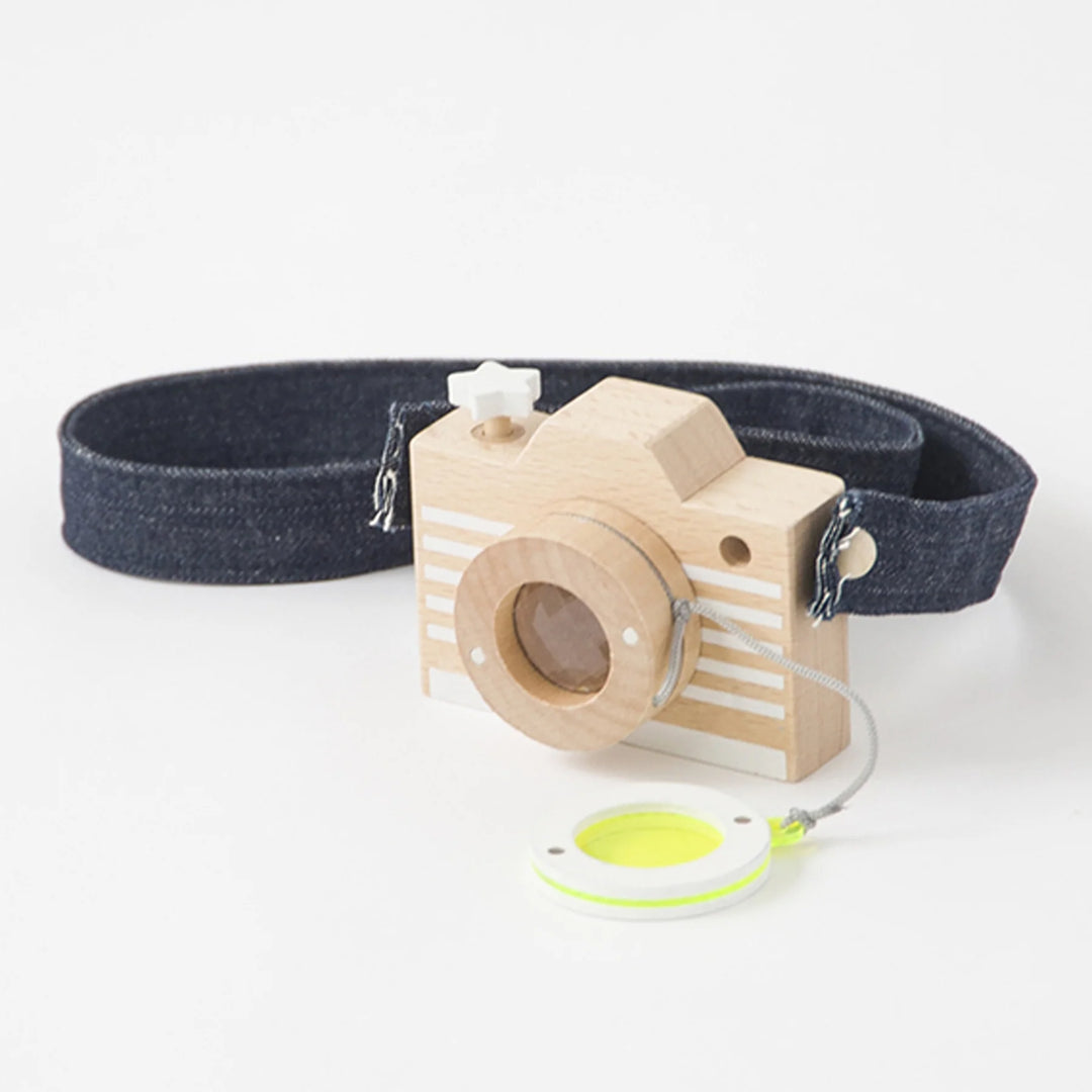 Appareil photo kaléidoscopique en bois