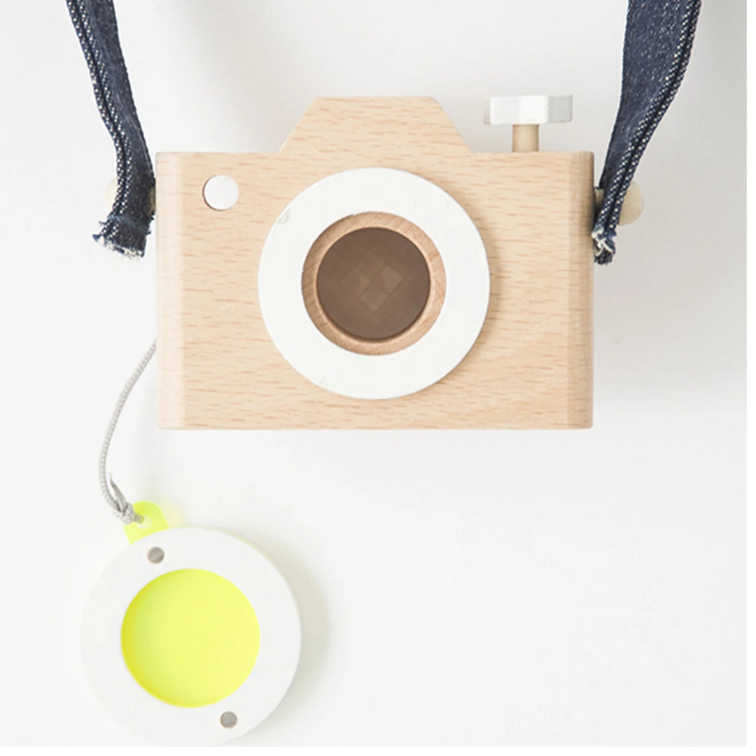 Appareil photo kaléidoscopique en bois