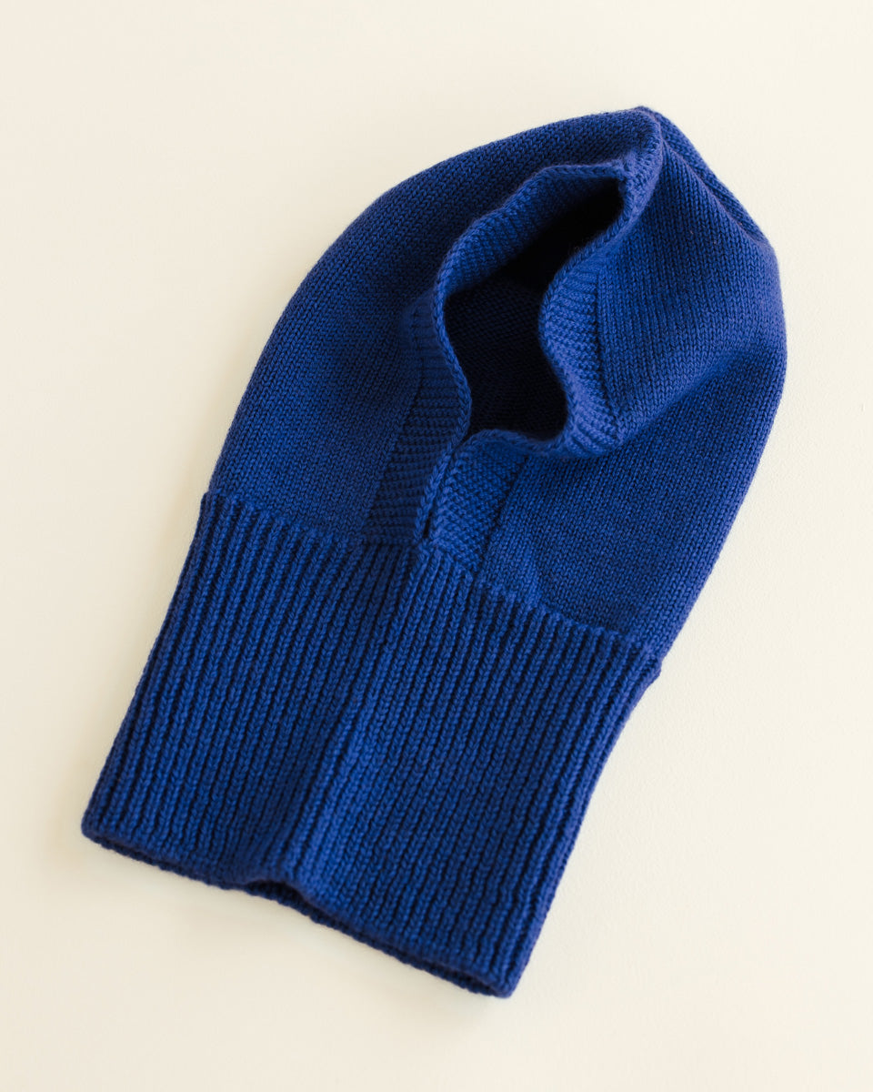 Balaclava en laine mérinos bleu cobalt