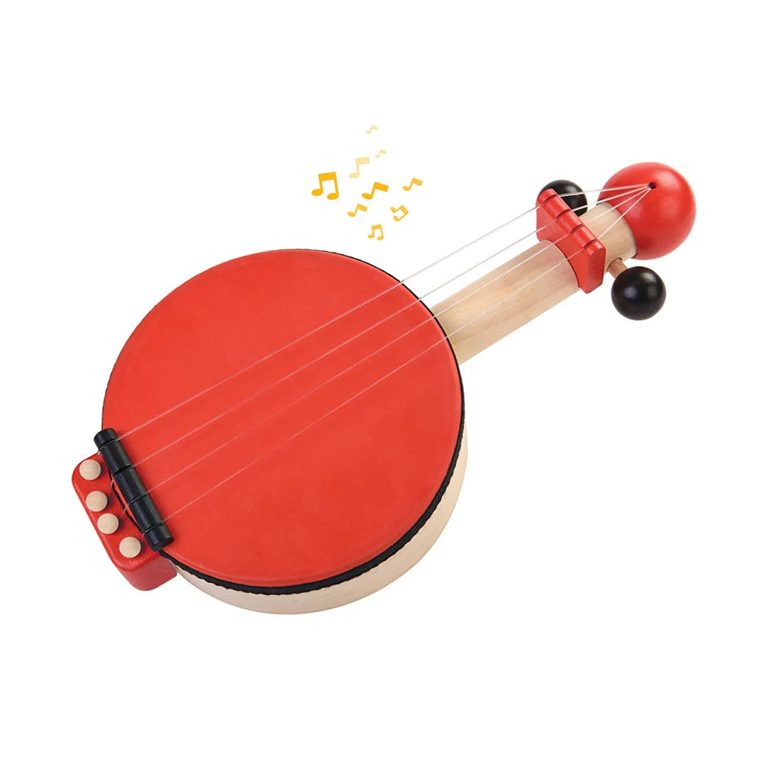 Banjo rouge en bois et caoutchouc