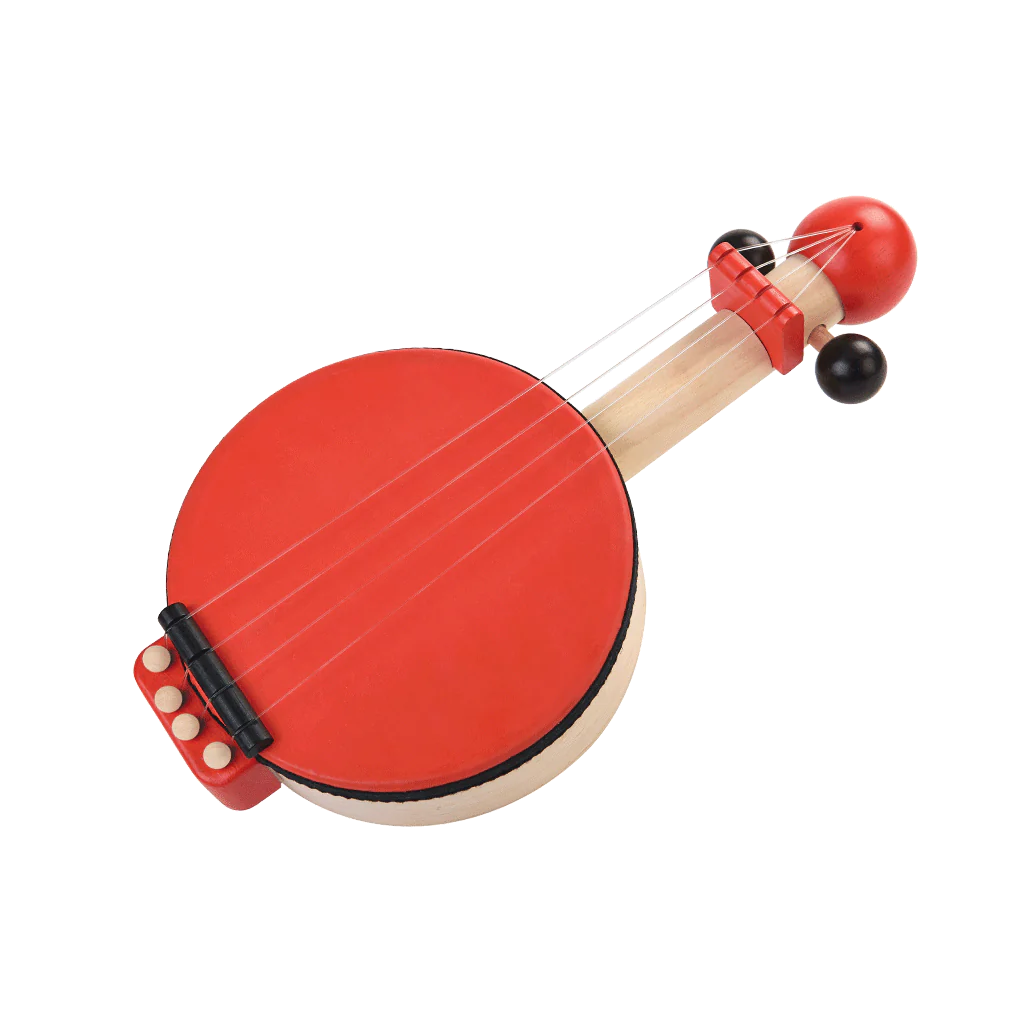 Banjo rouge en bois et caoutchouc