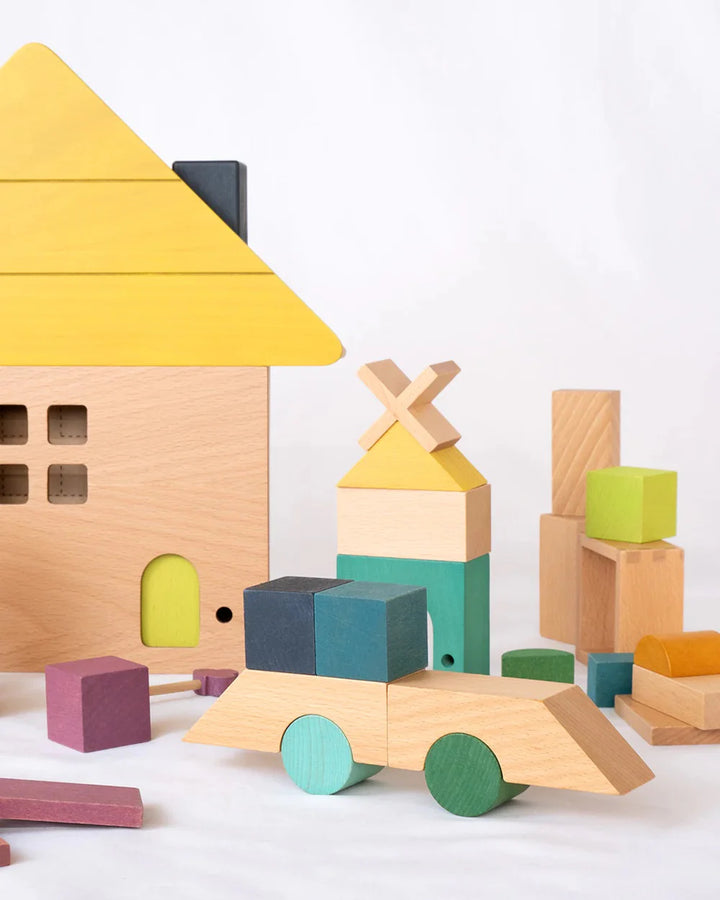 Blocs de construction maison en bois