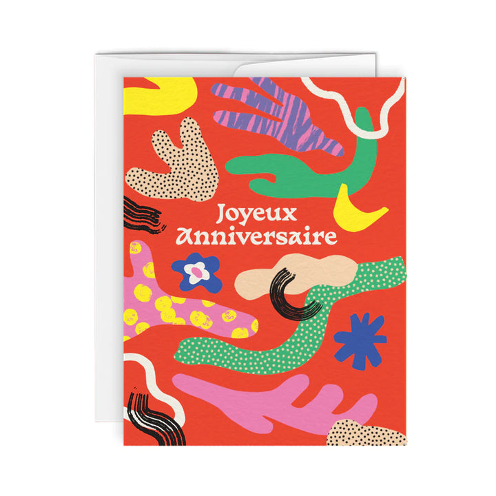 Carte de souhaits joyeux anniversaire illustré Formes