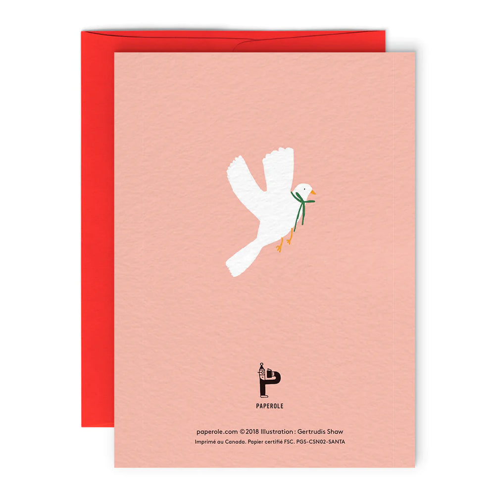 Carte de souhaits rose noël