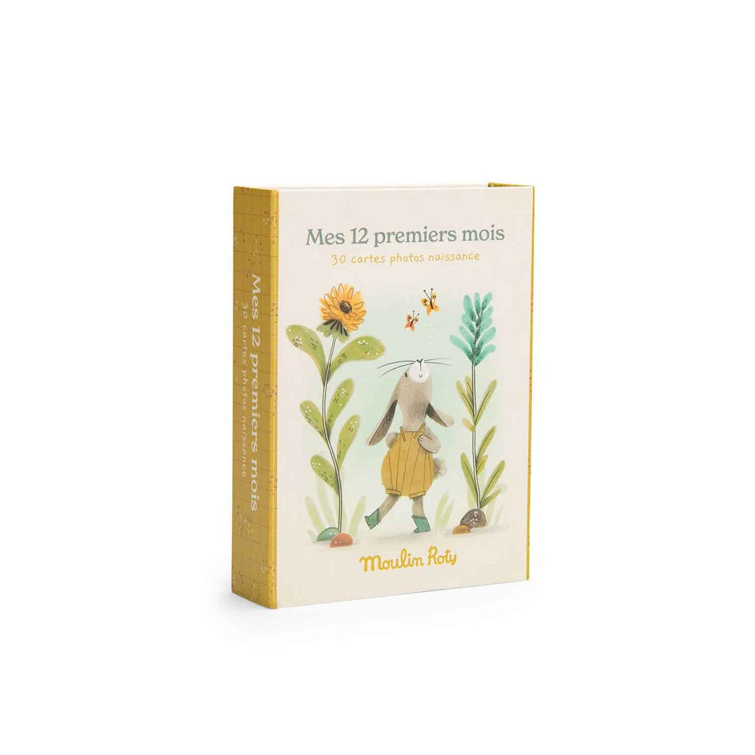 Cartes photos naissance Trois petits lapins Mes 12 premiers mois