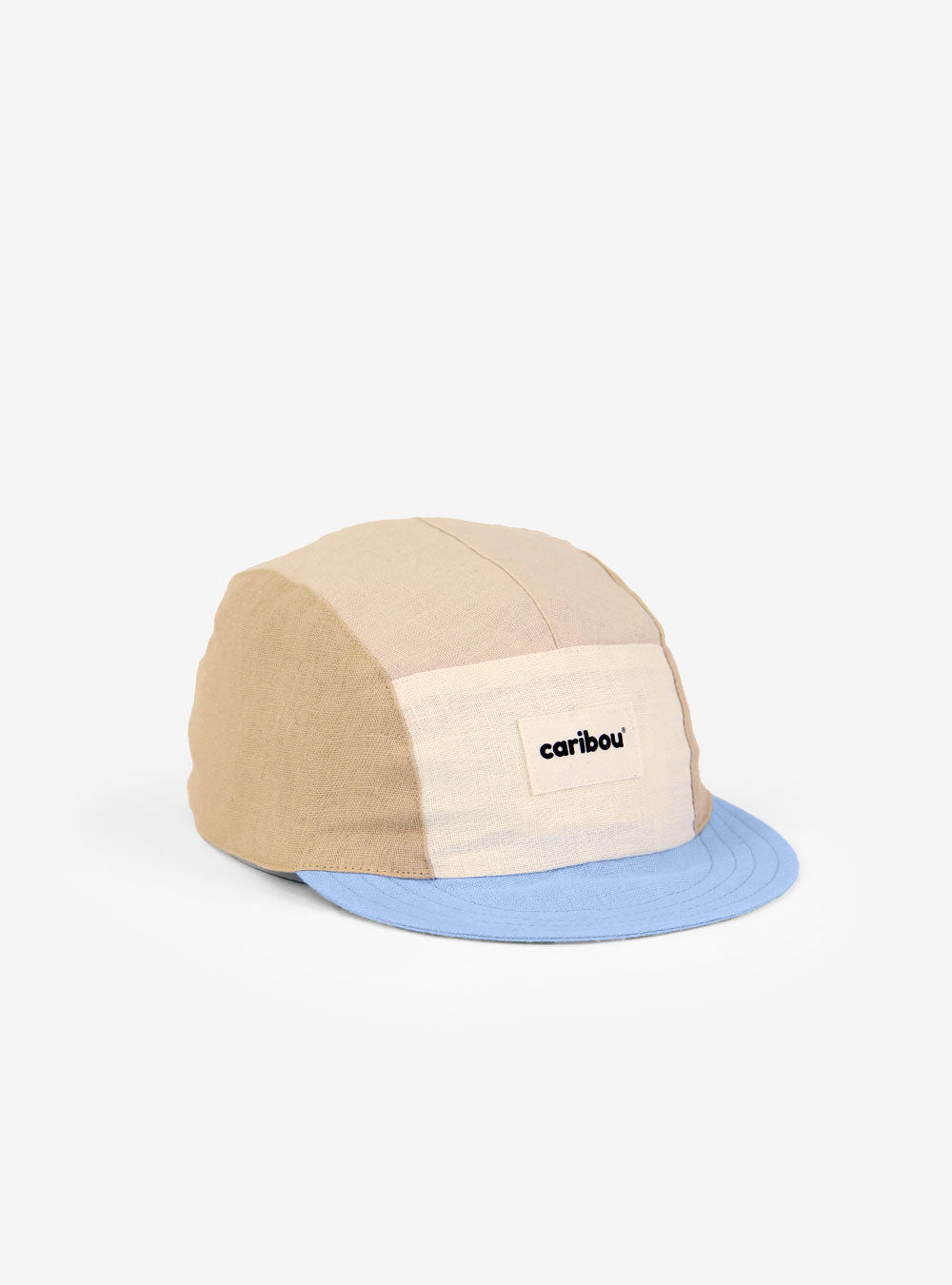 Casquette en lin Caribou beige, sable et bleu