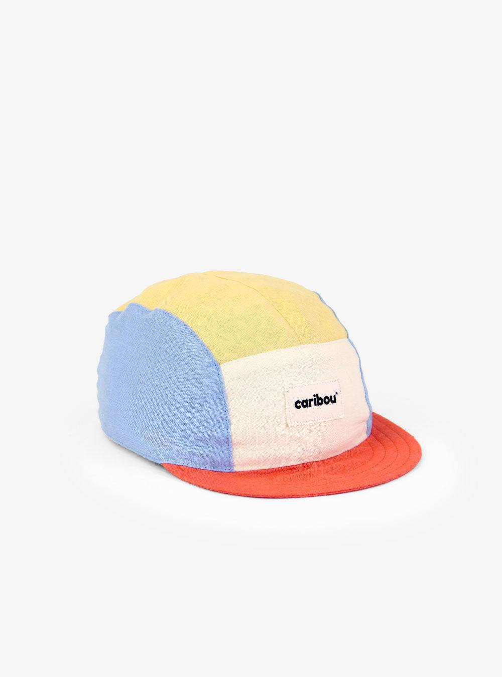 Casquette en lin Caribou jaune, bleu, beige et orange