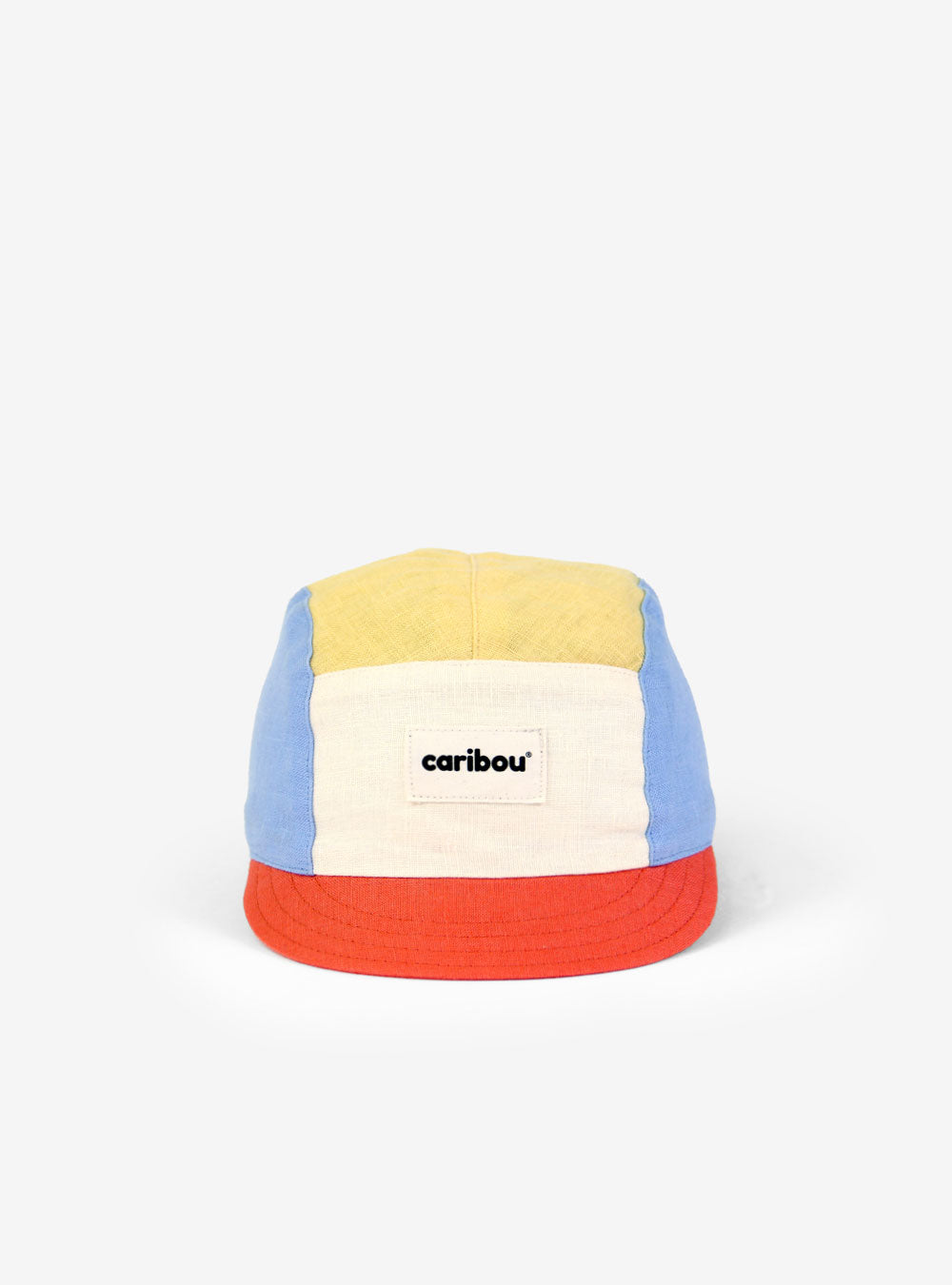 Casquette en lin Caribou jaune, bleu, beige et orange