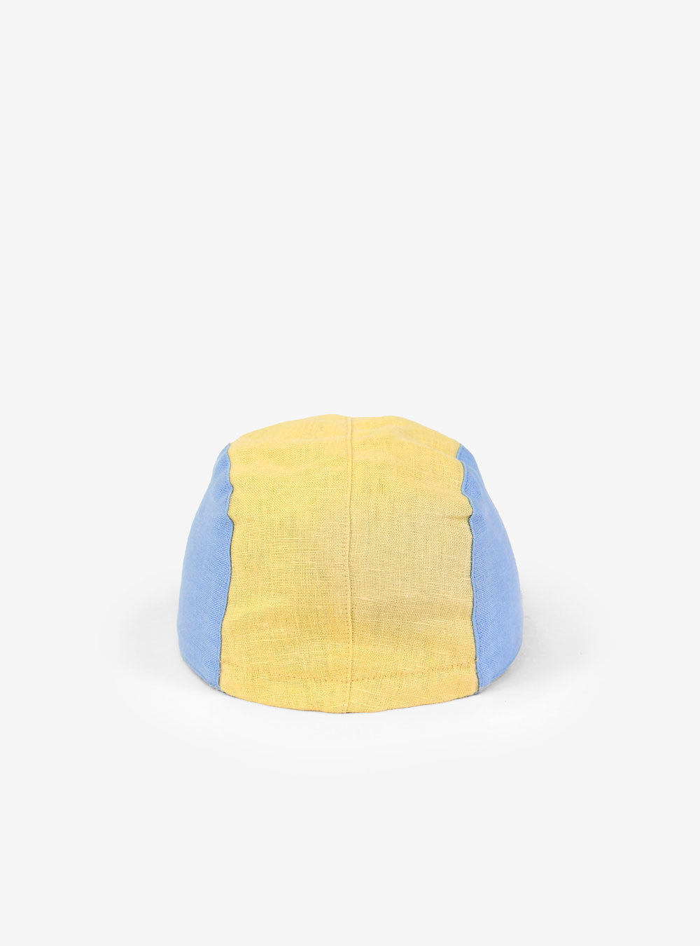 Dos de Casquette en lin Caribou jaune, bleu, beige et orange