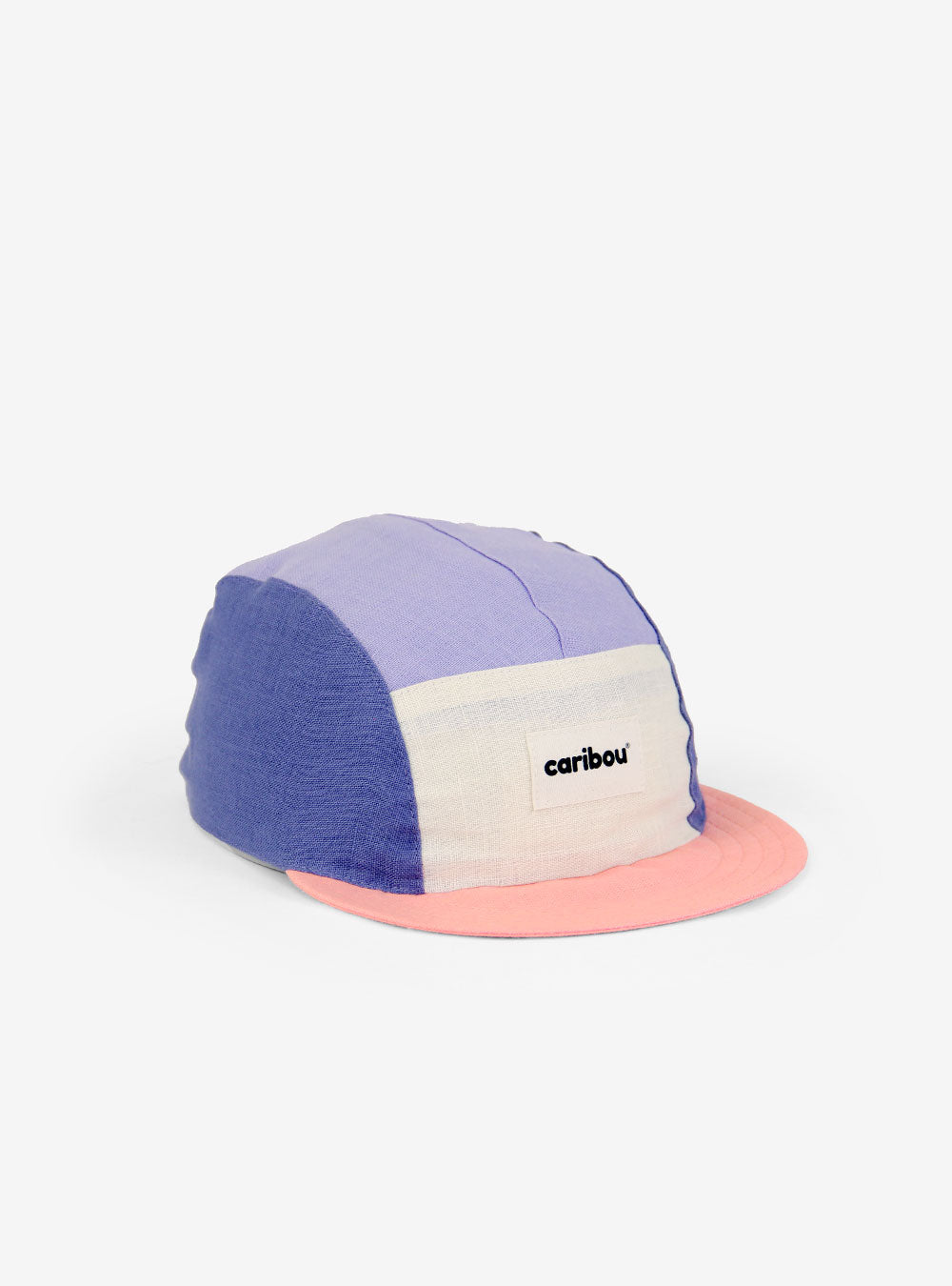 Casquette en lin Caribou violet, beige et rose