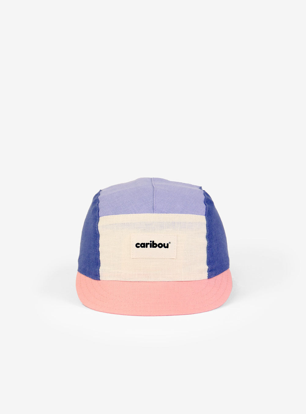 Casquette en lin Caribou violet, beige et rose