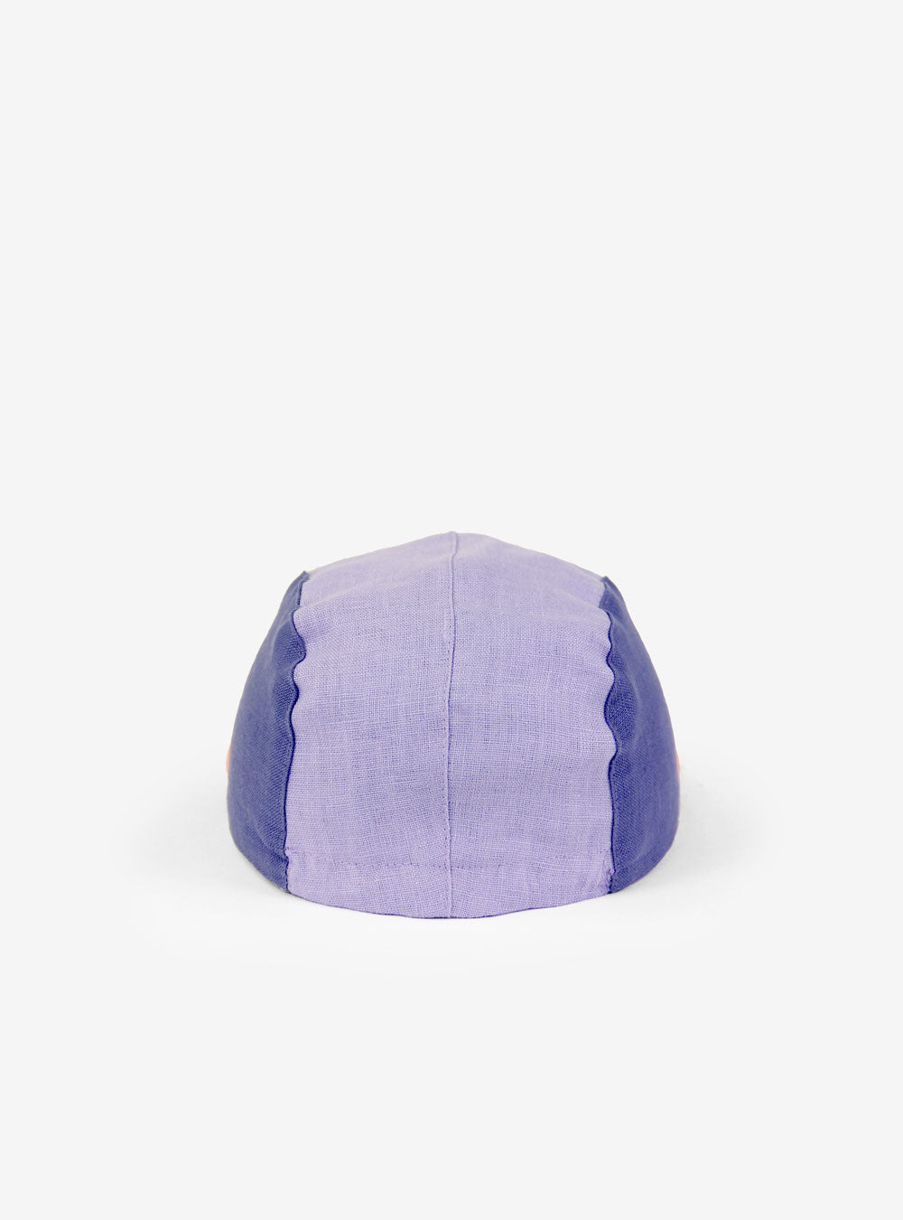 Dos Casquette en lin Caribou violet, beige et rose