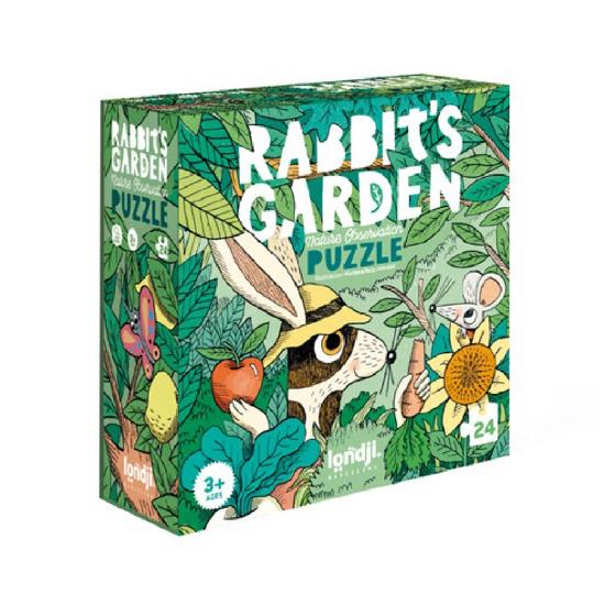 Casse-tête et activités à 24 morceaux sur le thème des lapins, jardin, des fruits et des légumes