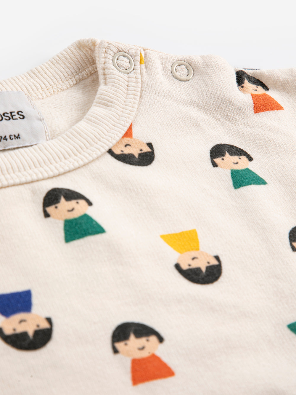 Détail de Chandail Bobo Choses pour bébé en coton blanc avec imprimé pions