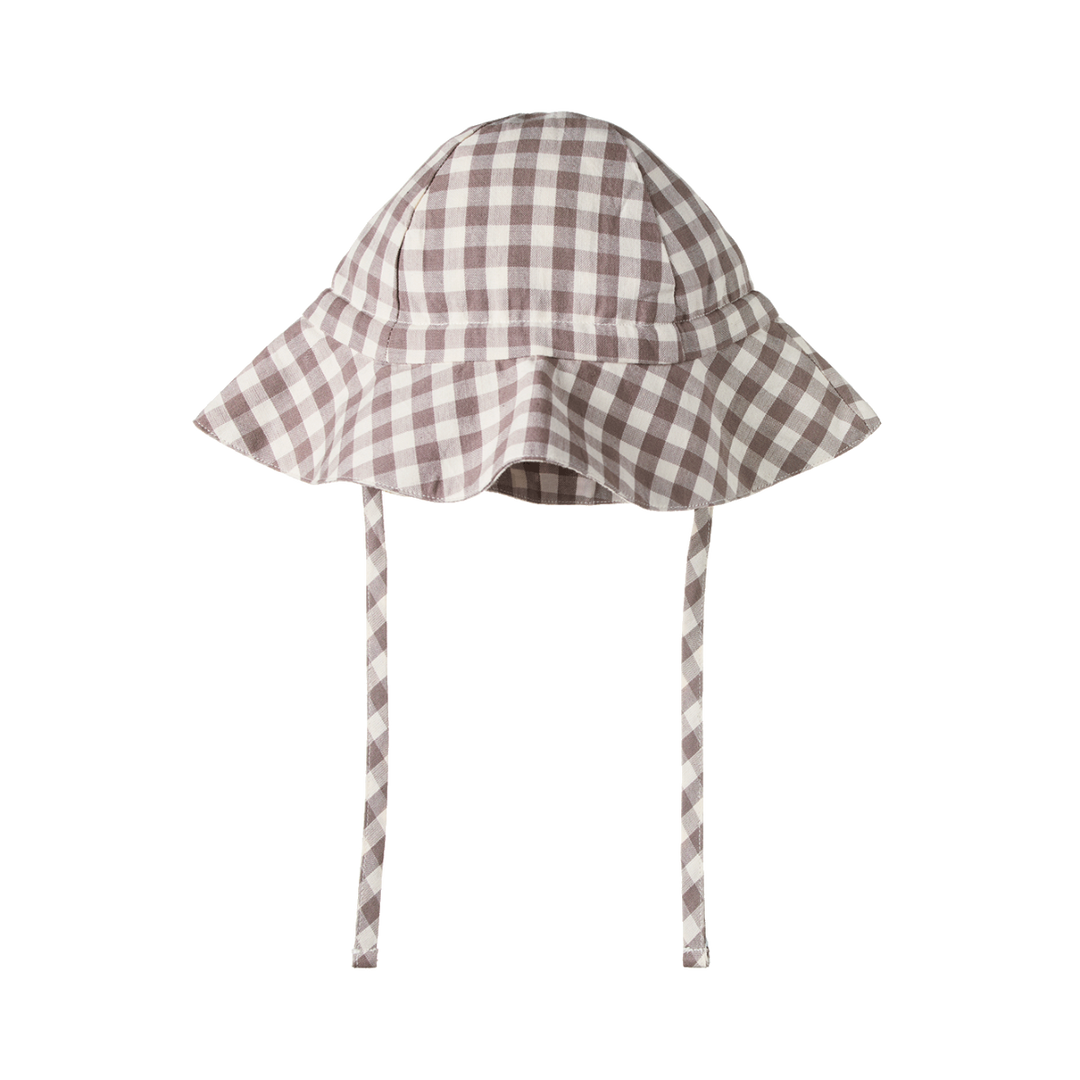 Chapeau de soleil Gingham brun