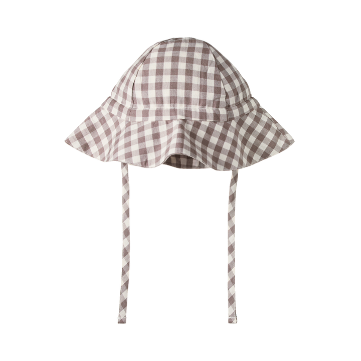 Chapeau de soleil Gingham brun