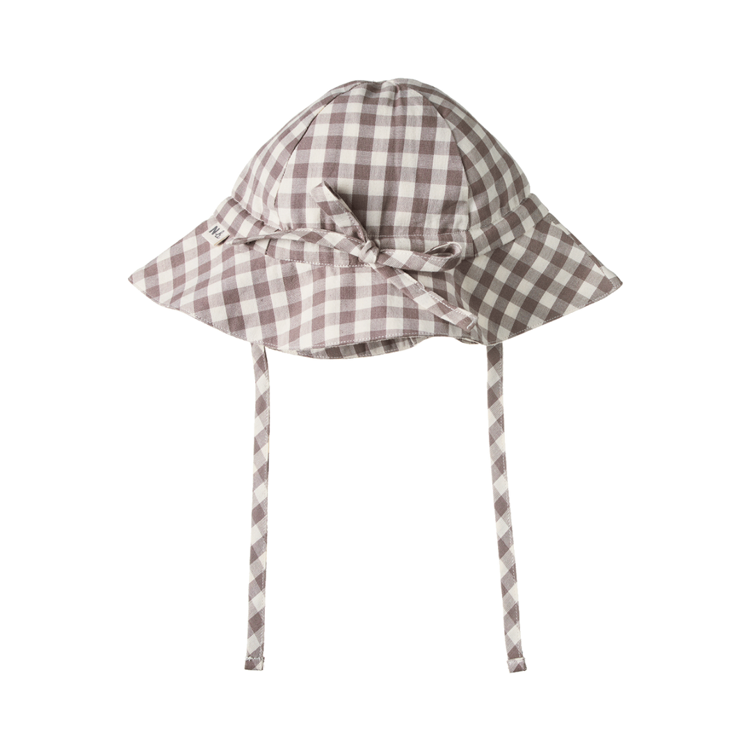 Chapeau de soleil Gingham brun
