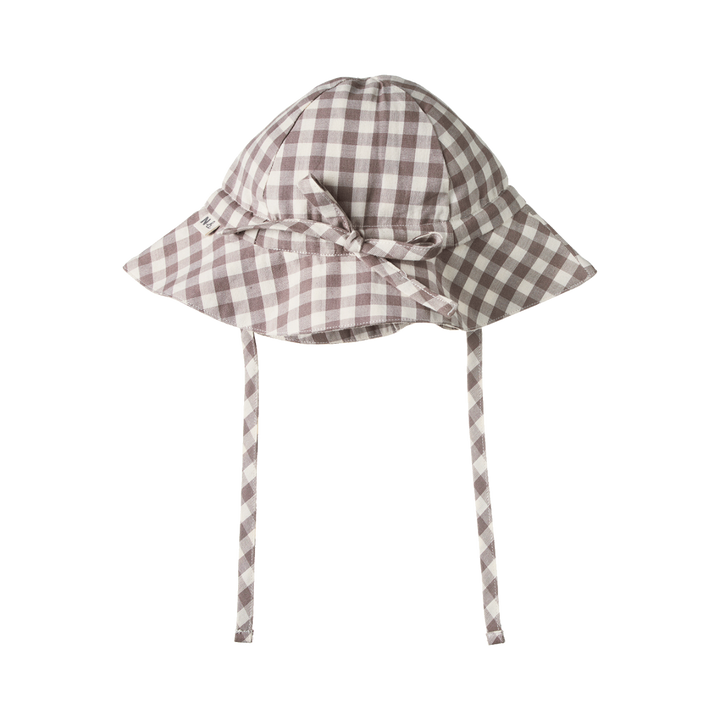 Chapeau de soleil Gingham brun
