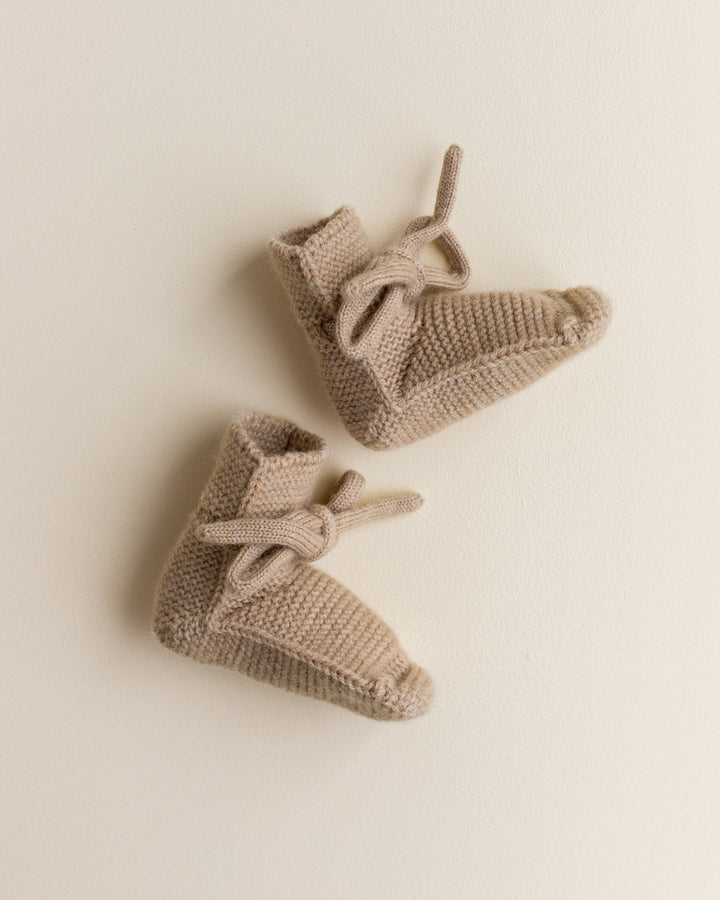 Chaussons de laine de mérinos sable