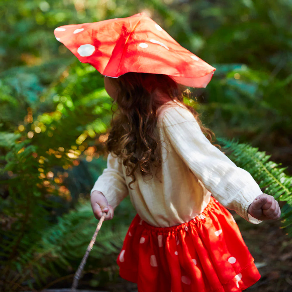 Fille avec Costume pour enfant champignon rouge
