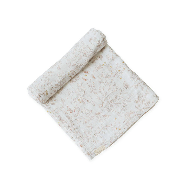 Couverture d'emmaillotage en mousseline avec motif jardin