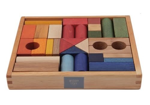 Ensemble de 30 blocs en bois