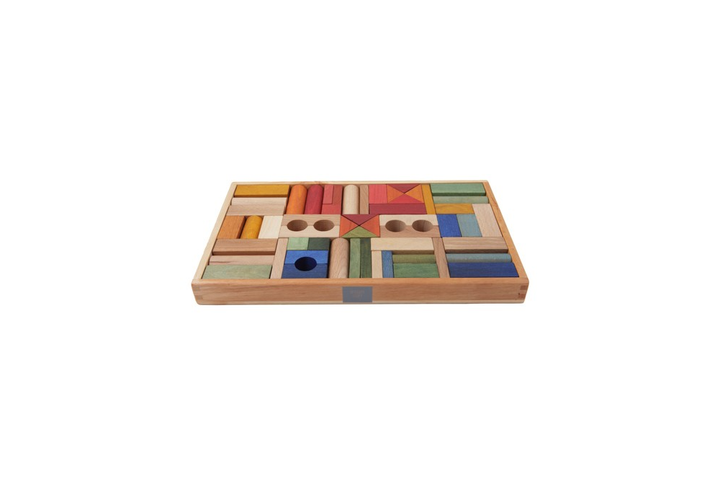 Ensemble de 54 blocs en bois