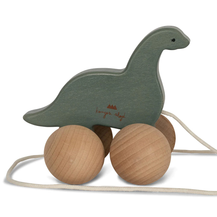 Famille dinosaures roulant en bois