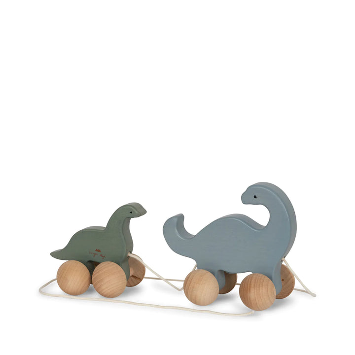 Famille dinosaures roulant en bois