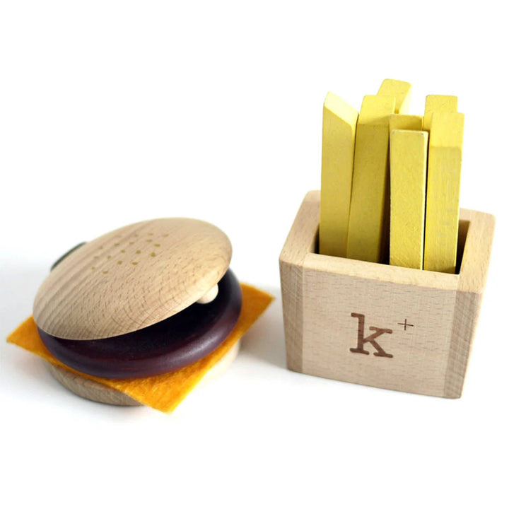 Hamburger & frites musicaux en bois