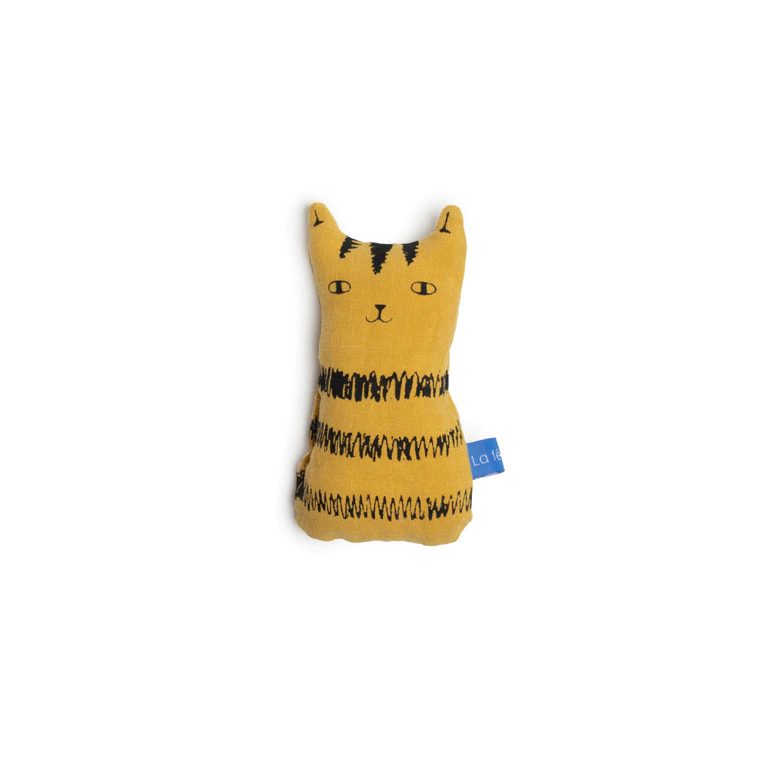 Hochet chat Jaune en lin