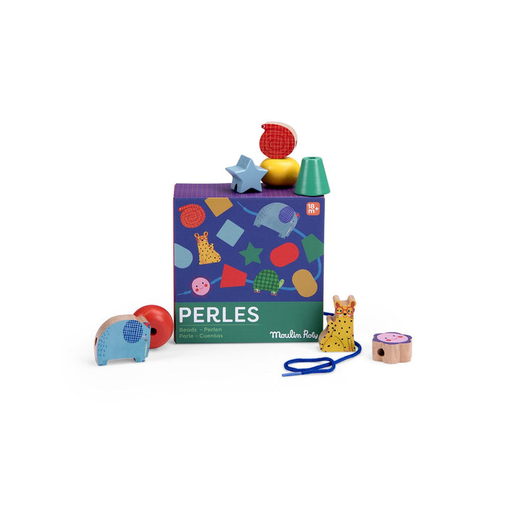 Jeu de perles en bois à enfiler