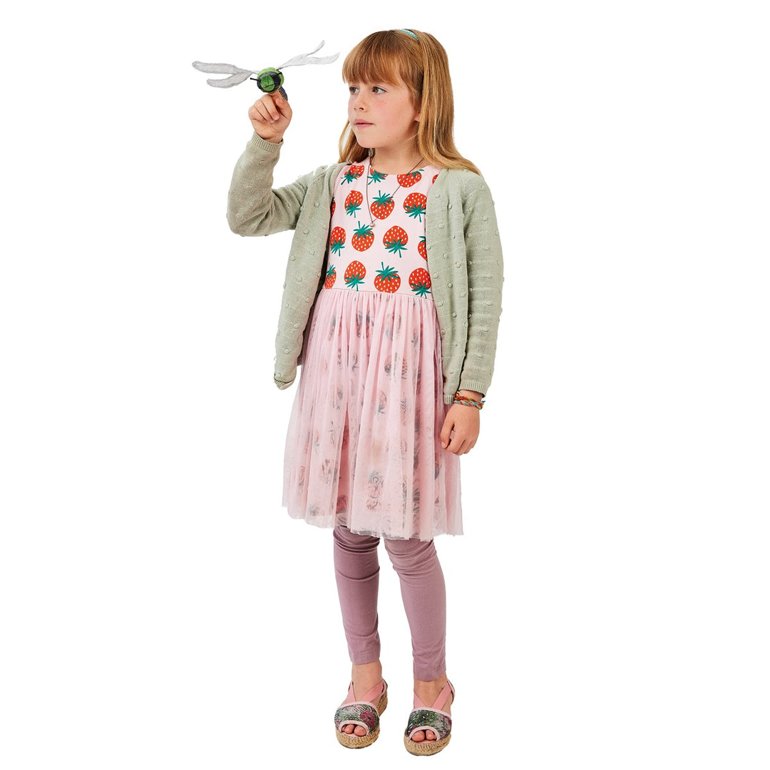 Fille avec Marionnette à doigt Mini Libellule