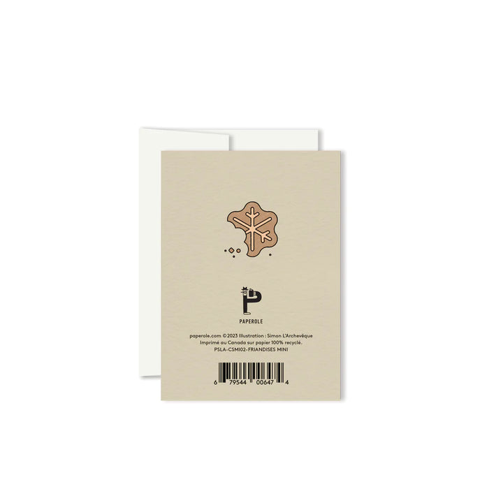 Mini carte de souhaits illustrée Friandises