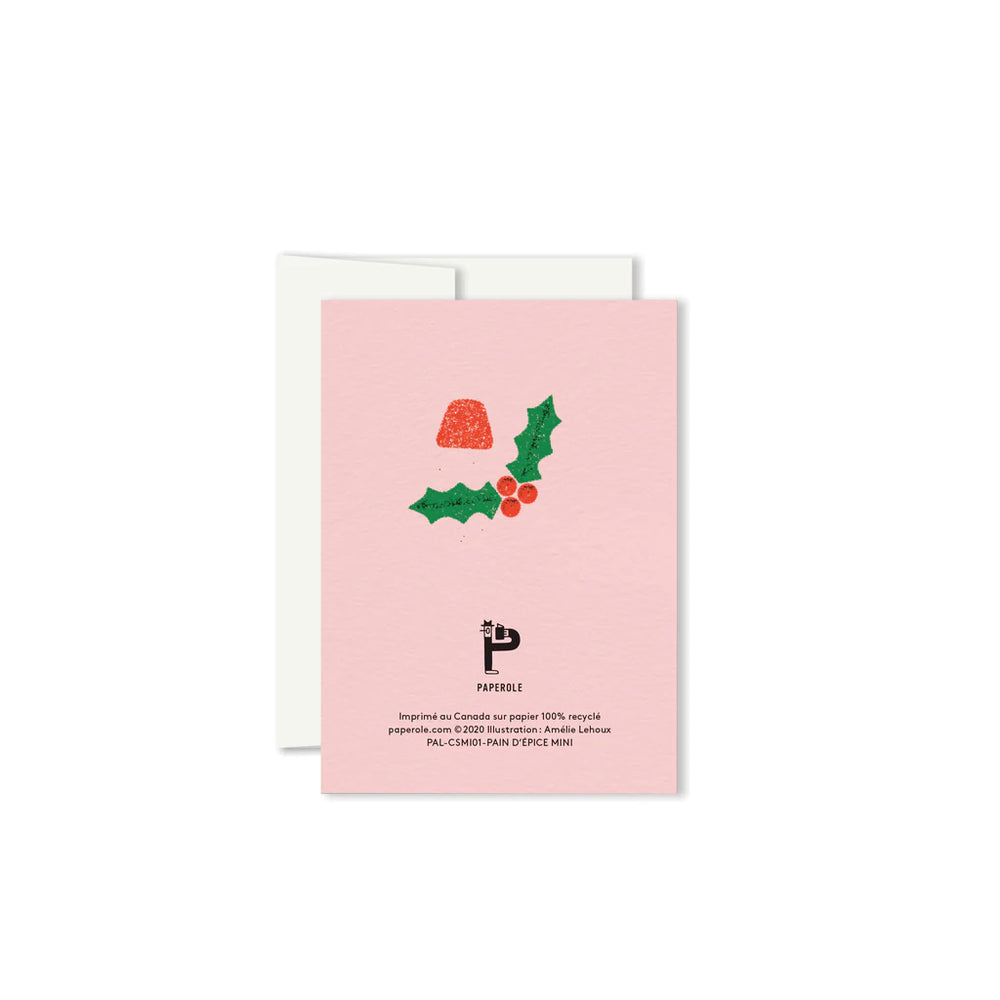 Mini carte de souhaits illustrée Pain d'épice