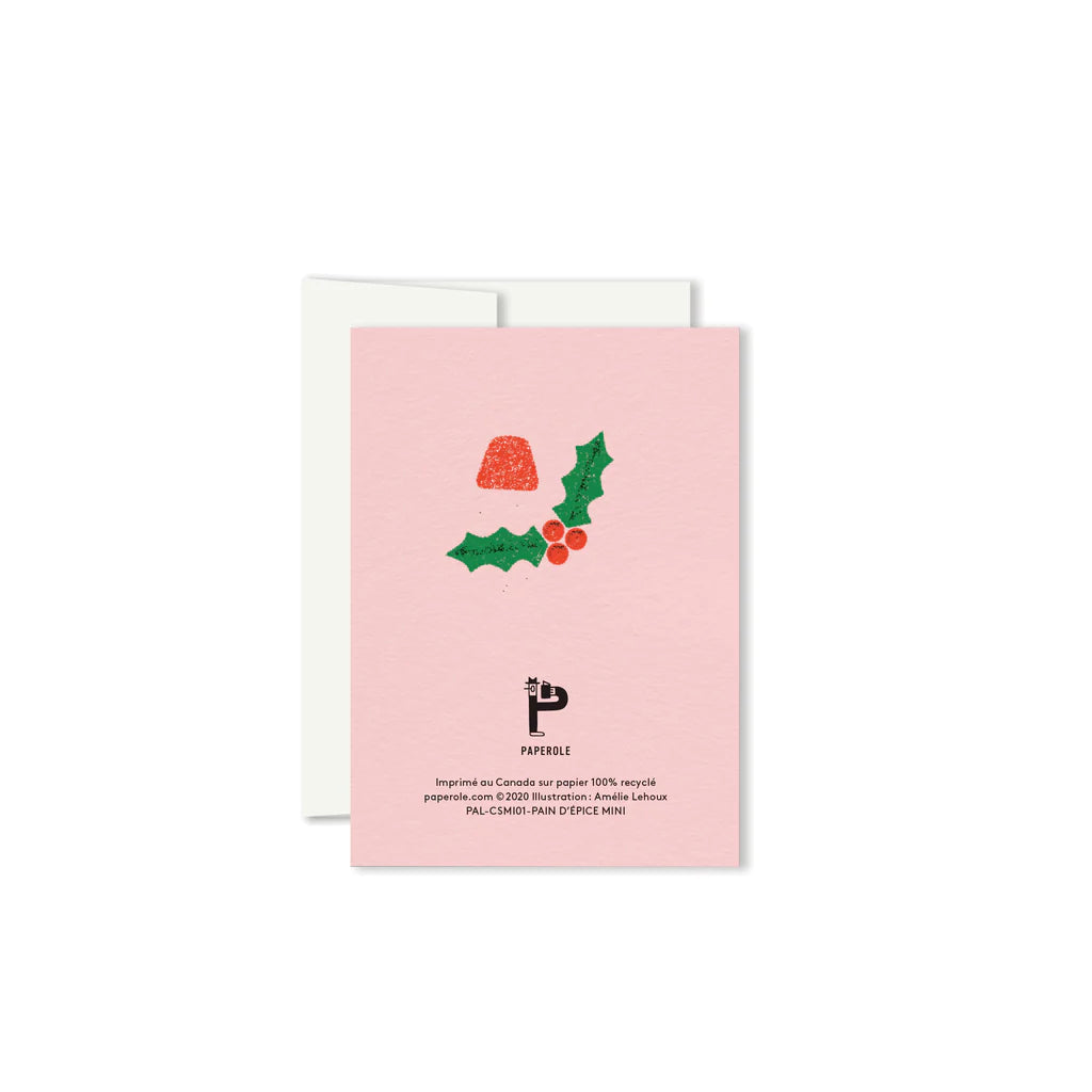 Mini carte de souhaits illustrée Pain d'épice