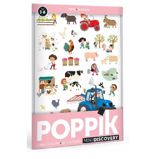 Mini affiche découverte et autocollants repositionnables La ferme