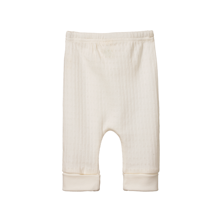 Pantalon en coton pointelle Naturel