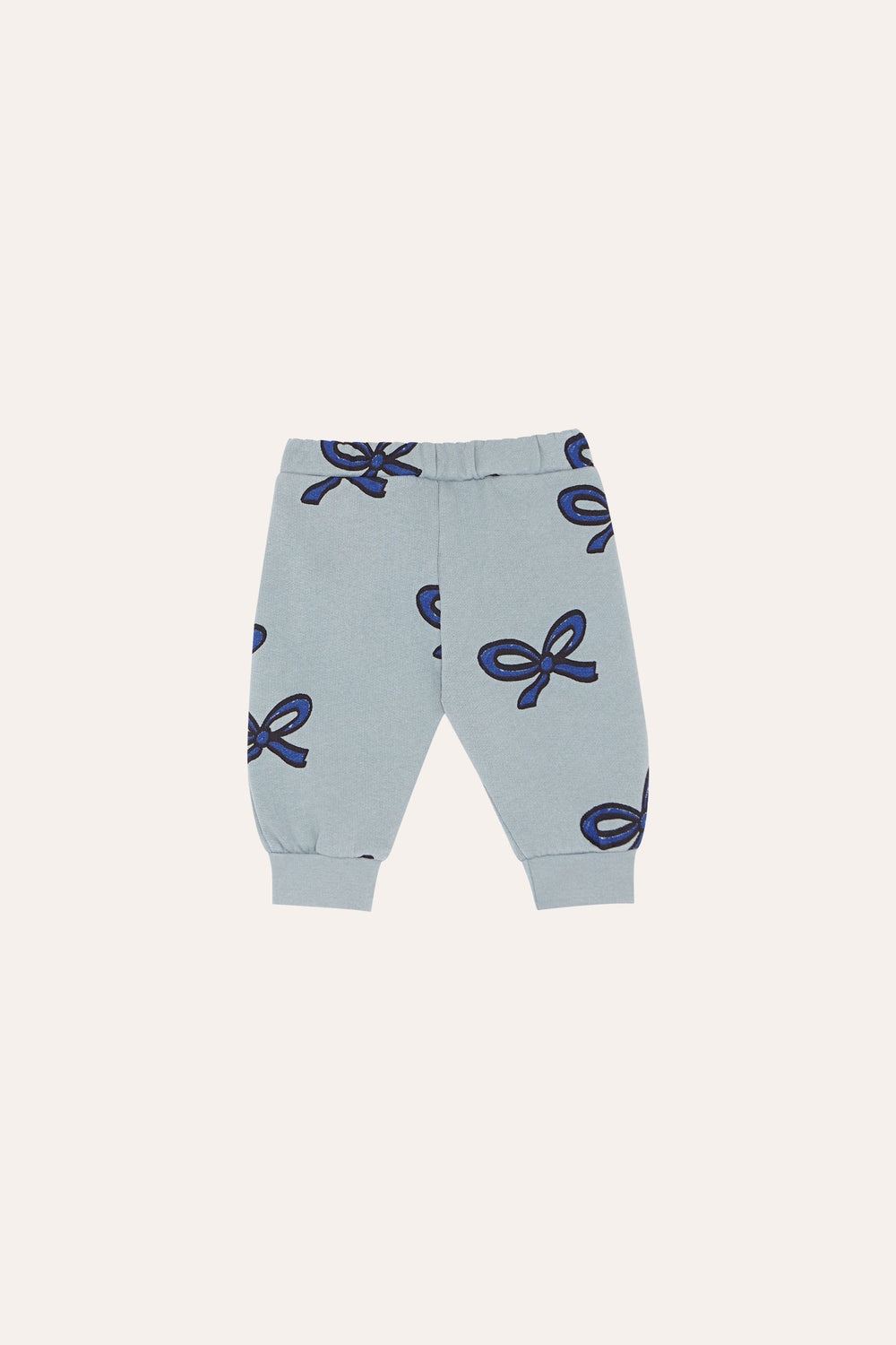 Pantalon bleu pâle pour bébé avec imprimé de rubans bleu foncé