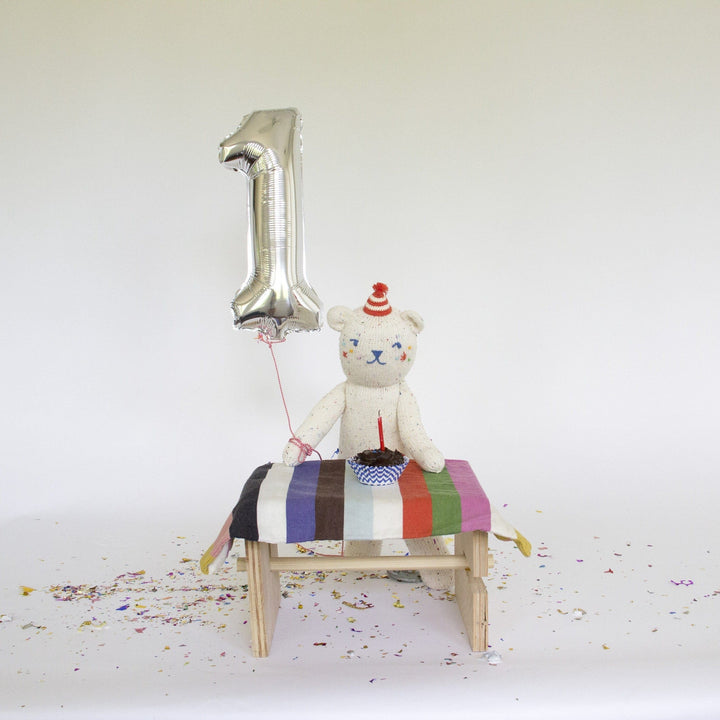 Peluche tricoté ours de fête