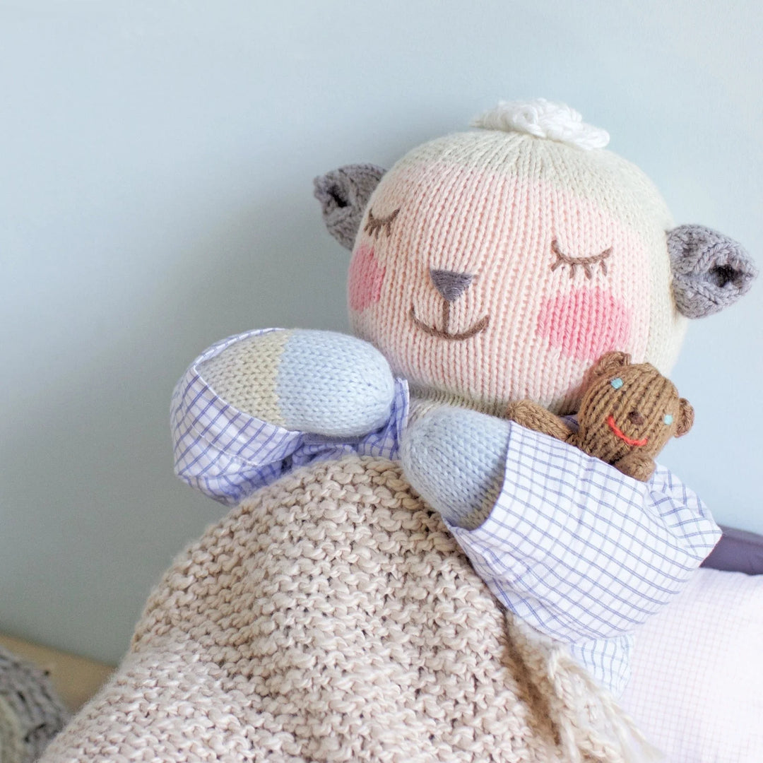 Peluche tricoté Wooly le mouton