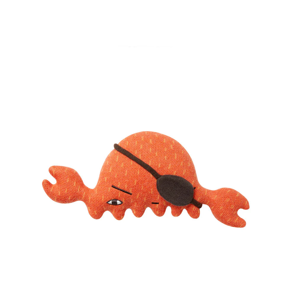 Peluche Donna Wilson en coton bio orange en forme de crabe