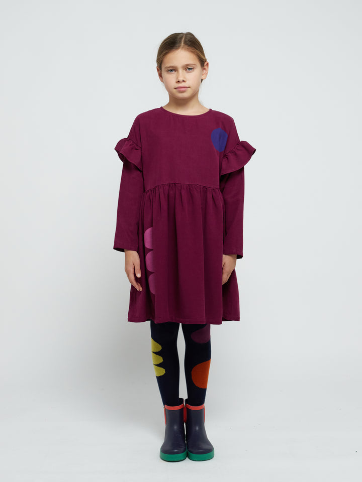 Fille avec Robe en lyocell mauve avec formes géométriques