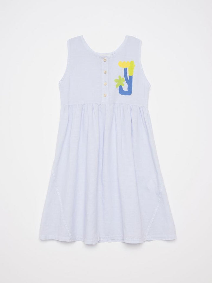 Robe True Artist en coton lavande sans manches avec imprimé fleurs sur le côté gauche
