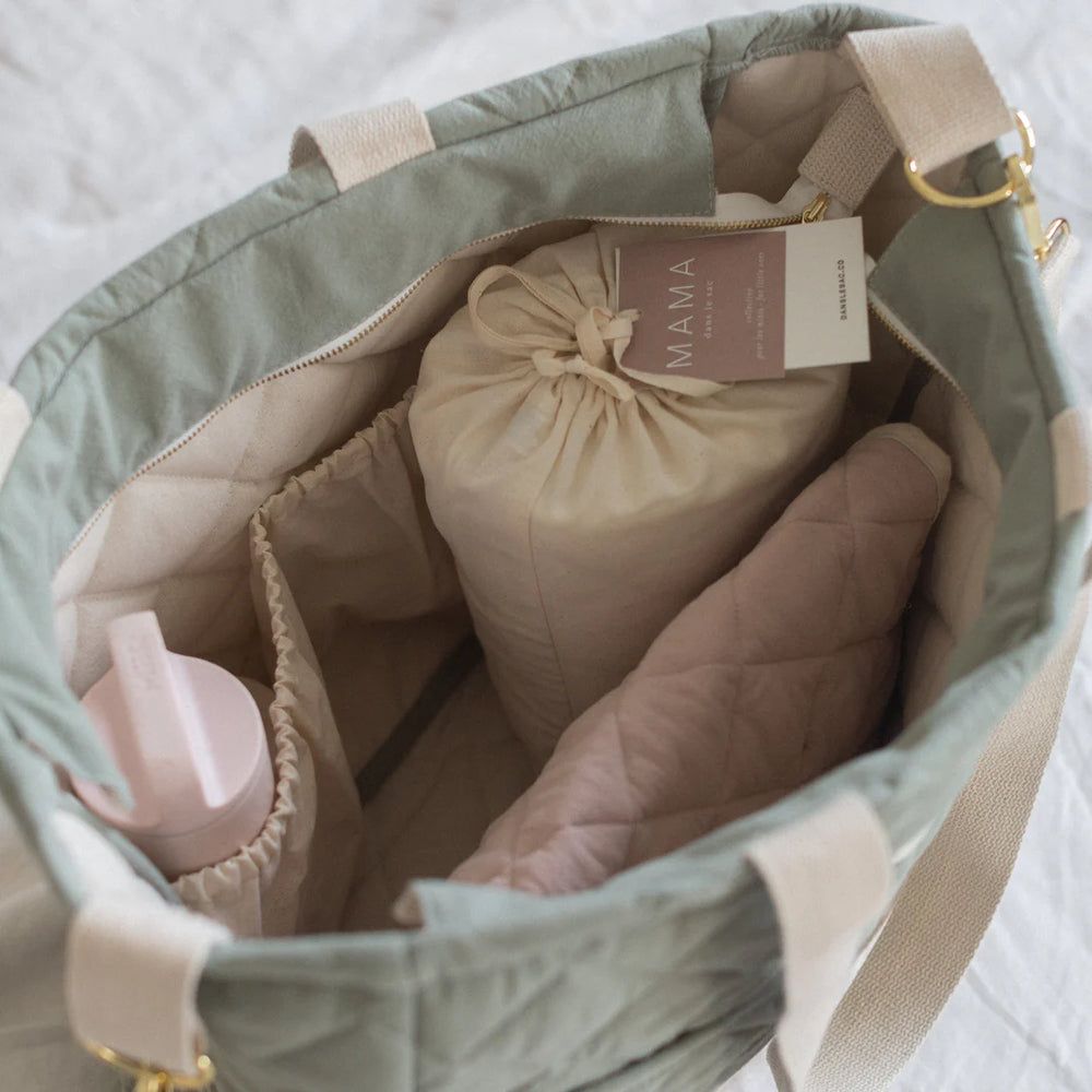 Intérieur du Sac à couche en coton menthe