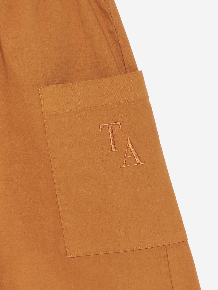 Shorts pour enfant True Artist en coton orange avec poches