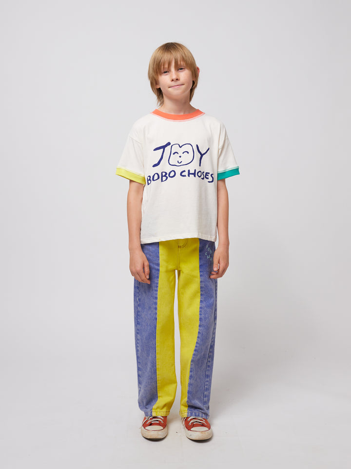 Enfant avec T-Shirt en coton blanc avec imprimé Joy Bobo Choses